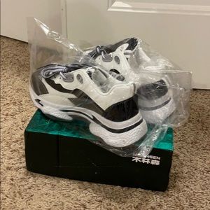 Black white athletes shoes